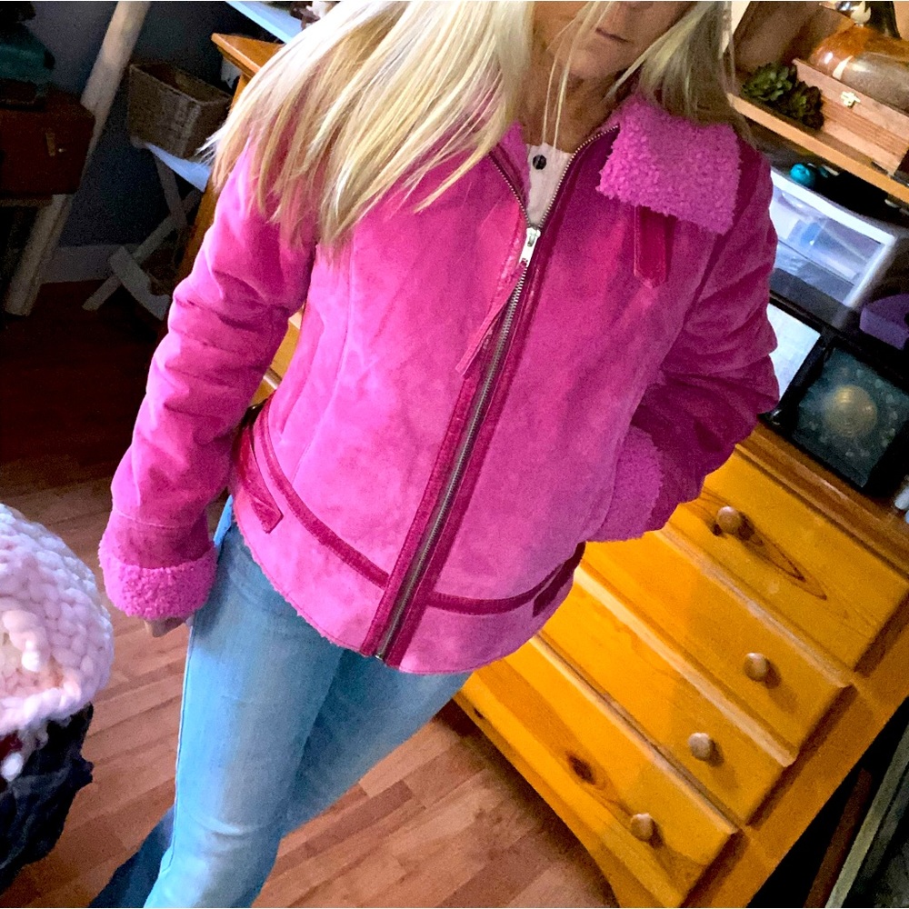 Wilson leather jacket hot pink